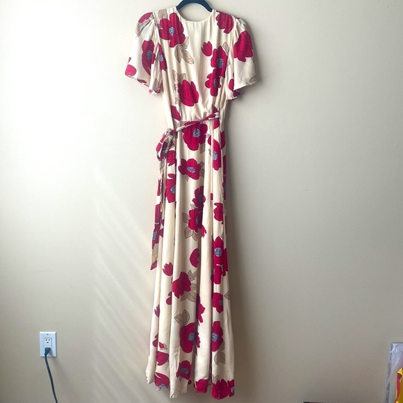 REVOLVE Floral Maxi Dress in Cream and Red - Picture 7 of 10